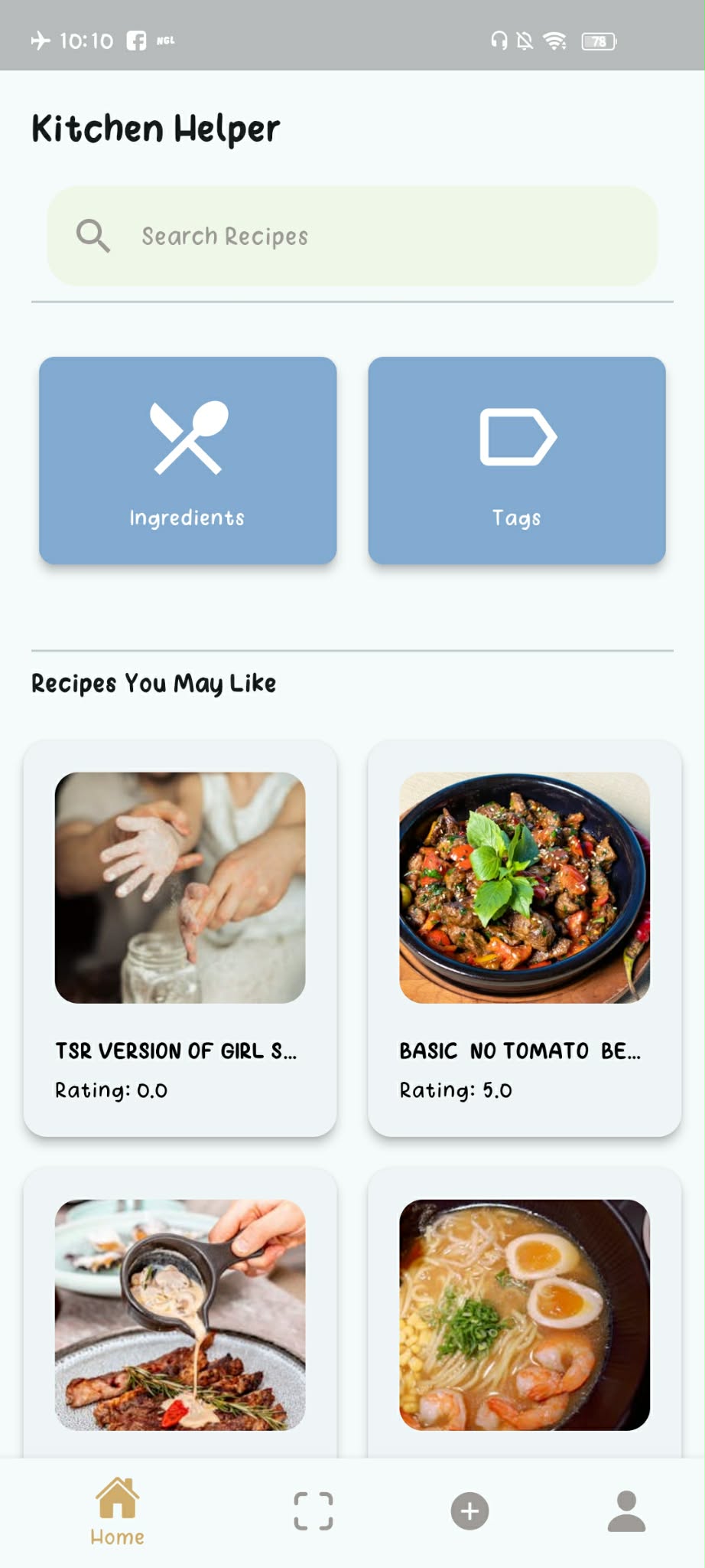 Recommendation System for Food using Hybrid Filtering in Mobile Application